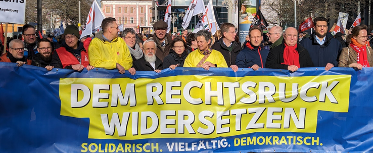 Titelbild: Bischof Feige fürchtet „Entmenschlichung von innen“ - Redebeitrag von Bischof Dr. Feige  zur Demonstration „Dem Rechtsruck widersetzen“ am 17. Februar 2024